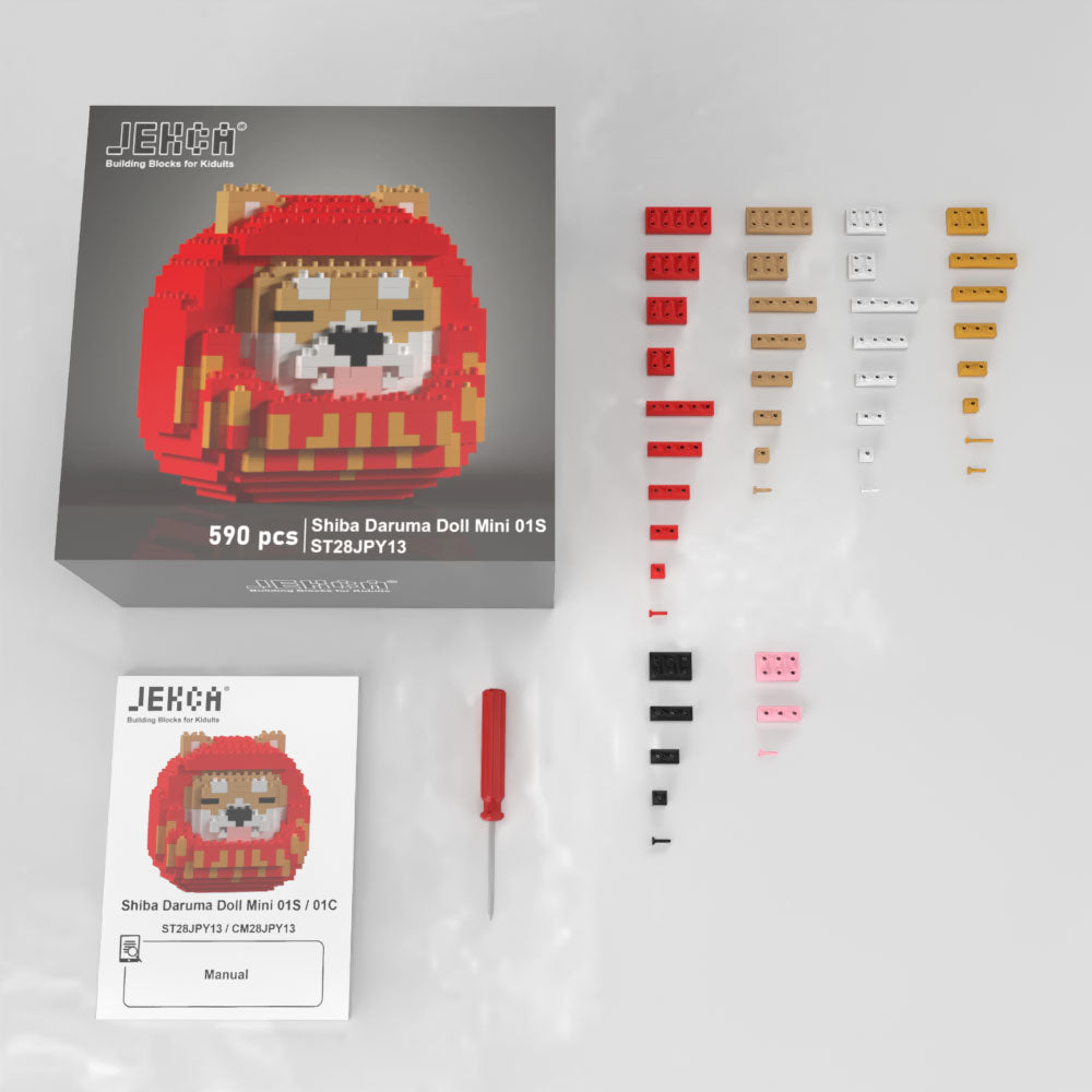 Mini Poupée Daruma Shiba rouge