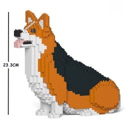 Red and black sitting Welsh Corgi dog