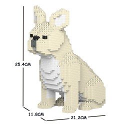 Chien Bouledogue Français assis crème