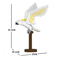 Cacatoès à huppe jaune ailes déployées