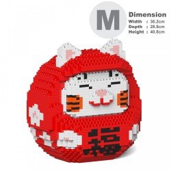 Red Daruma Maneki Neko doll