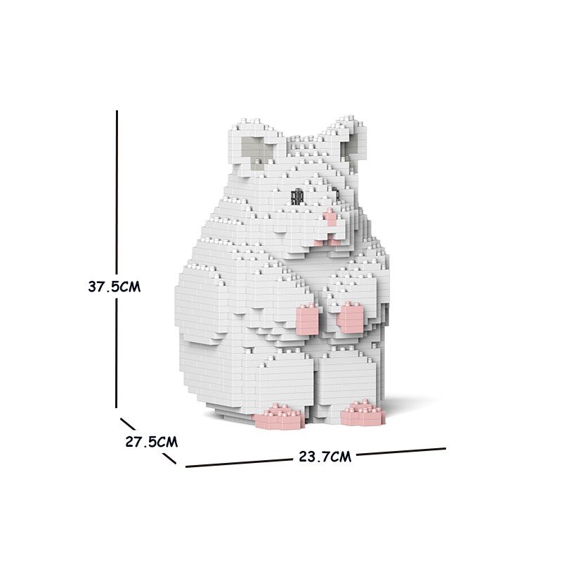 Large size standing white hamster