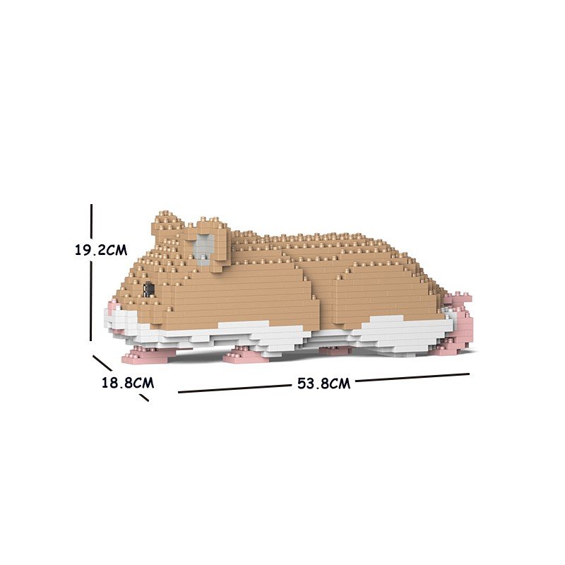 Hamster beige couché grande taille