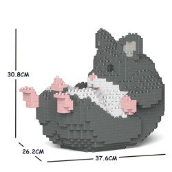 Hamster gris sur le dos grande taille