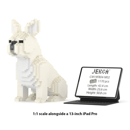 Chien Bouledogue Français assis crème