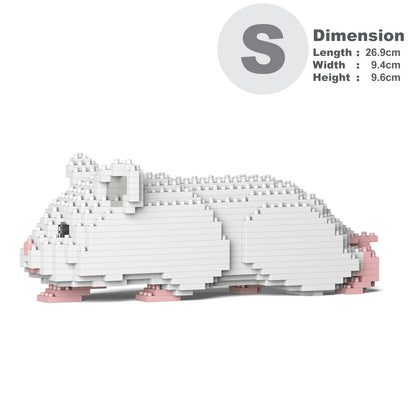 Hamster blanc couché