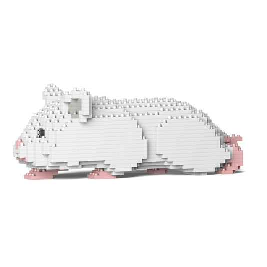 Hamster blanc couché