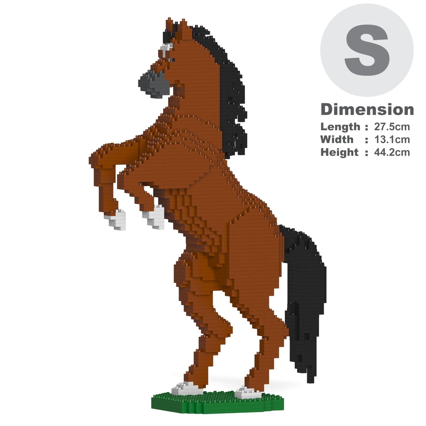 Cheval marron cabré