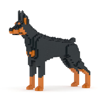 Chien Dobermann noir et feu