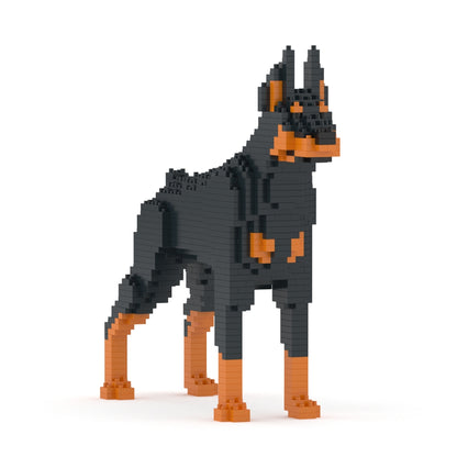 Chien Dobermann noir et feu