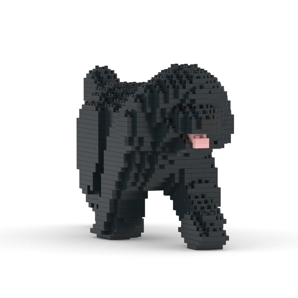 Chien Caniche Nain qui marche noir