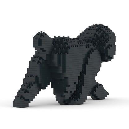Chien Caniche Nain qui marche noir