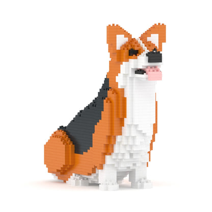 Chien Welsh Corgi assis roux et noir