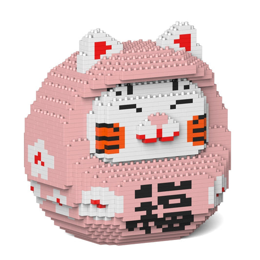 Poupée Daruma Maneki Neko rose